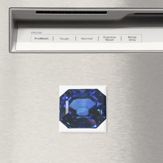 Rectangular Sapphire Blue Pattern Magnet (In Situ (Dishwasher))