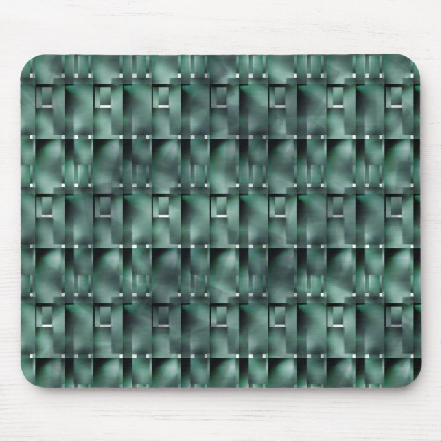 Rectangular shapes in dark and spotted green mouse pad (Front)