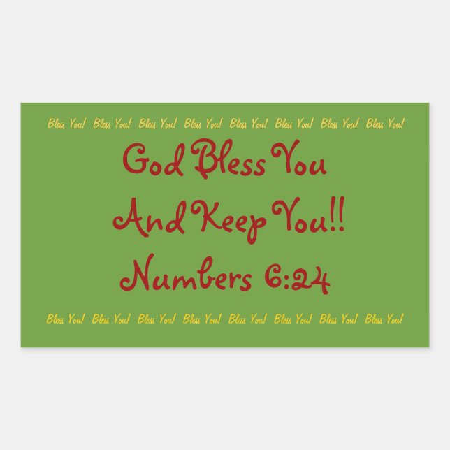 Rectangular sticker "God bless You!" (Front)