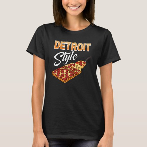 Rectangular Thick Crust Food Michigan Detroit Styl T_Shirt