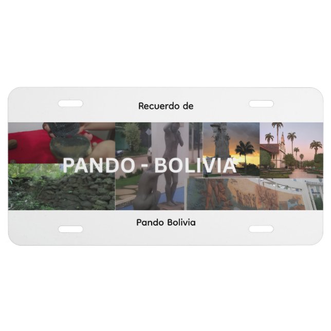 Recuerdo de Pando Bolivia License Plate (Front)