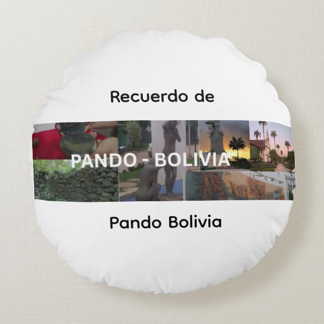 Recuerdo de Pando Bolivia Round Pillow (Front)
