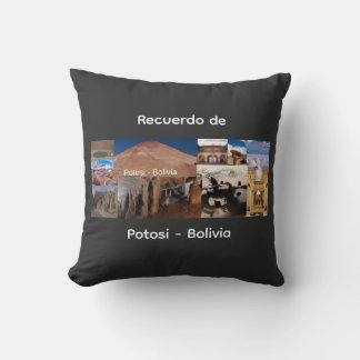 Recuerdo de Potosi Bolivia Throw Pillow