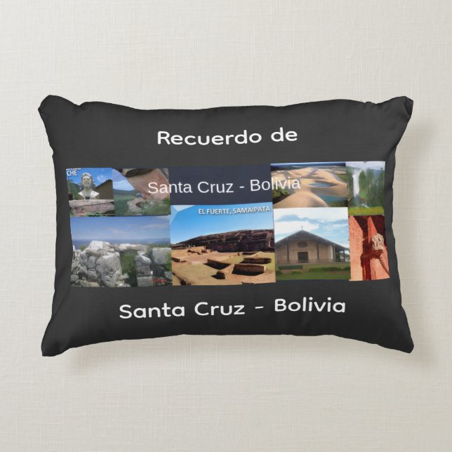 Recuerdo de Santa Cruz Bolivia Accent Pillow (Front)