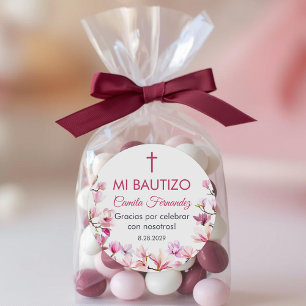 Recuerdos de Bautizo Baptism Christening Favors Classic Round Sticker