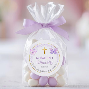 Recuerdos de Bautizo Baptism Christening Favors Classic Round Sticker