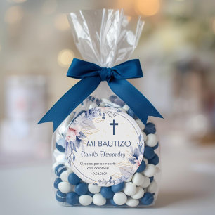 Recuerdos de Bautizo Baptism Christening Favors Classic Round Sticker