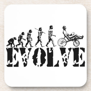Recumbent Bicycle Evolution Fun Sports Art Beverage Coaster