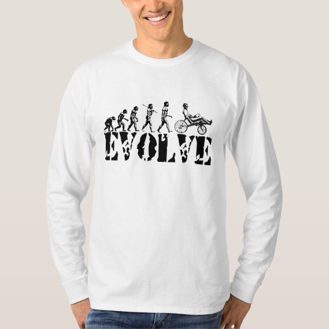 Recumbent Bicycle Evolution Fun Sports Art T-Shirt (Front)