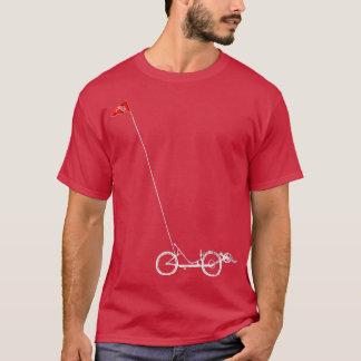 Recumbent Bicycle with Safety Flag T-Shirt
