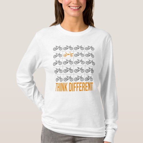 Recumbent Bike Cyclist Think Different T_Shirt