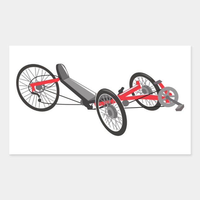 Recumbent Trike Rectangular Sticker (Front)
