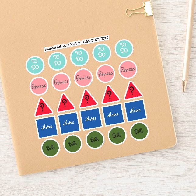 Recurring Event Journal Planner Diary CUSTOM TEXT3 Sticker (Notebook)