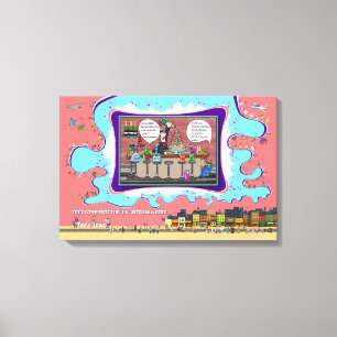 Recyclables in the Afterlife Bar Humor 24x16 Canvas Print