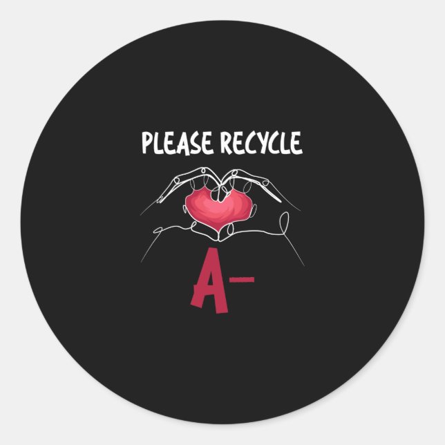 Recycle A- Medical Specialist Gift Classic Round Sticker (Front)