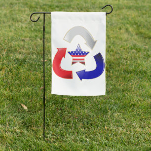 Recycle American Star Symbol Garden Flag