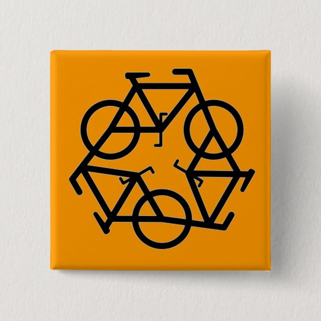 Recycle Bicycle Logo Symbol Button (Front)