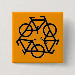 Recycle Bicycle Logo Symbol Button