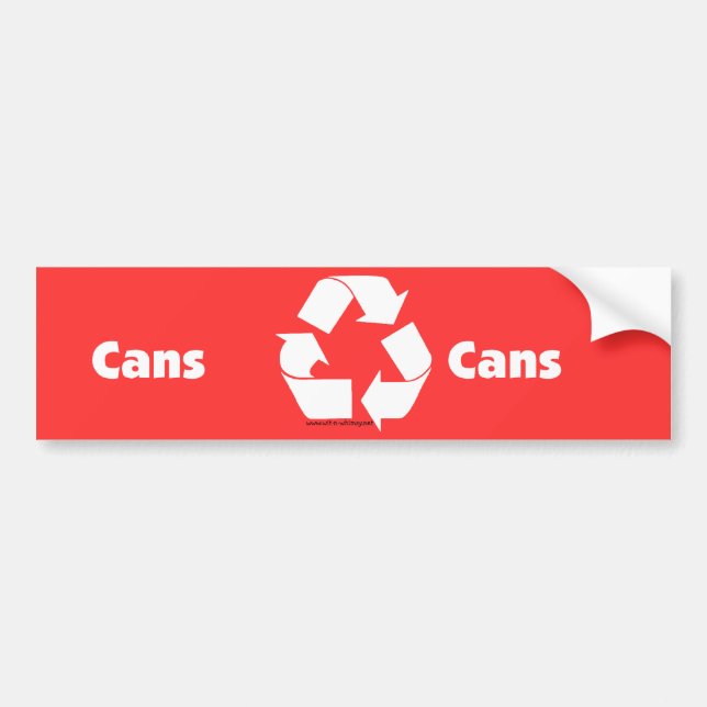 Recycle bin labels for cans with recycle symbol. (Front)