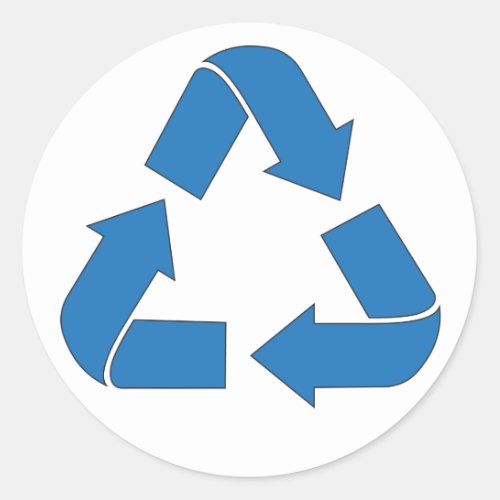 Recycle Blue Arrows Classic Round Sticker