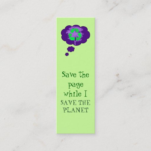 Customizable recycle bookmark business cards