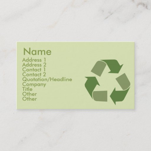 Customizable Recycle - Business Business Card Templates