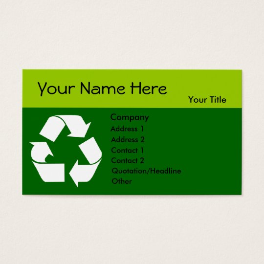 Recycle Business Card With Your Information
