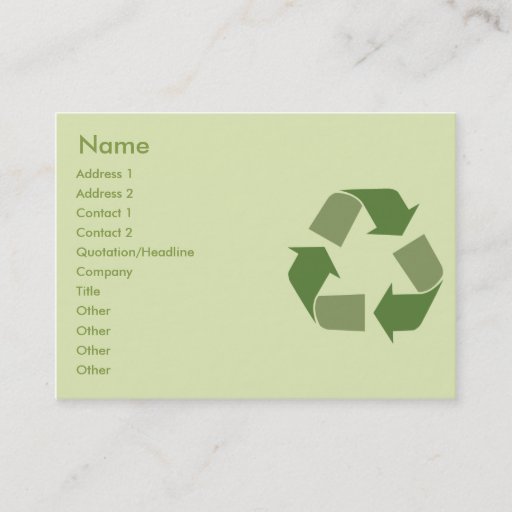 Customizable Recycle - Chubby Business Cards