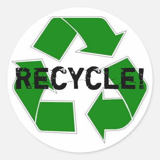 Recycle! Classic Round Sticker (Front)
