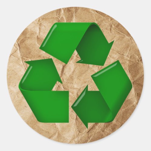 Recycle _ Crumpled Paper Classic Round Sticker