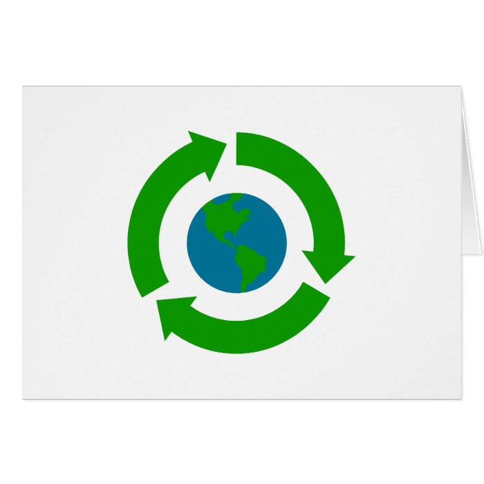 Recycle Earth Logo Design Greeting Cards