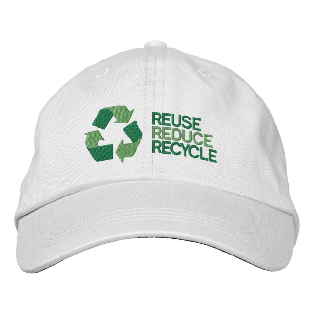 Recycle Environment Awareness Embroidered Baseball Cap (Front)