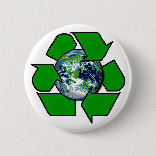 Recycle for Planet Earth Button