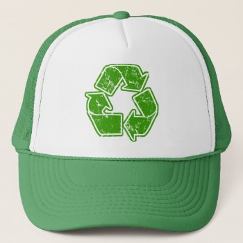 Recycle Graphic Vintage Trucker Hat by koncepts at Zazzle