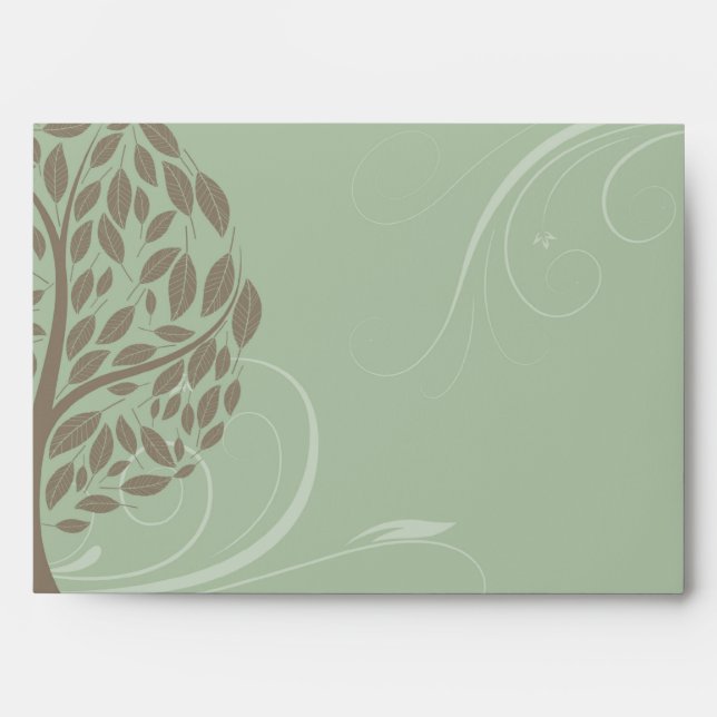 Recycle Green/Brown Stylized Eco Tree Envelopes (Front)