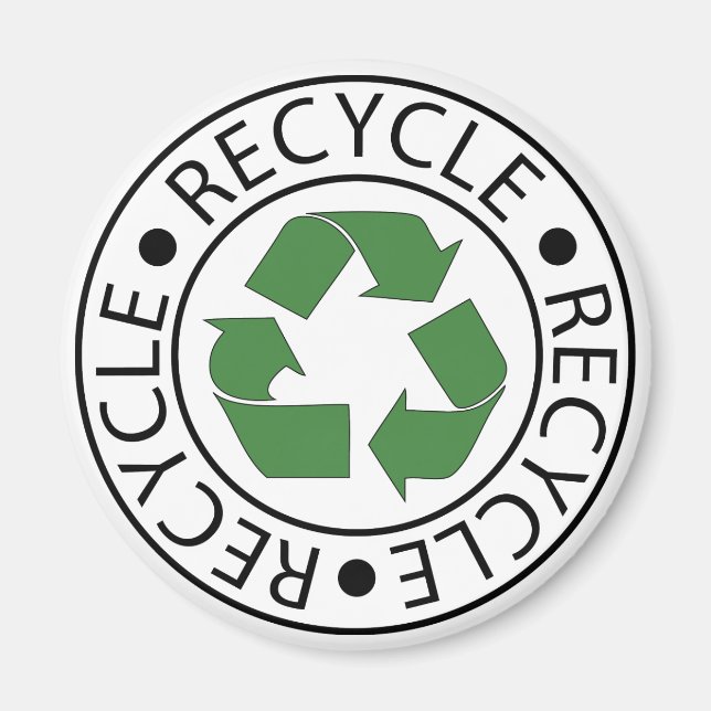 Recycle Green Center Logo Magnet (Front)