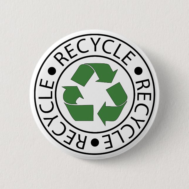 Recycle Green Ceter Logo Button (Front)