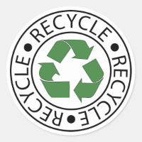 Recycle Green Ceter Logo Classic Round Sticker