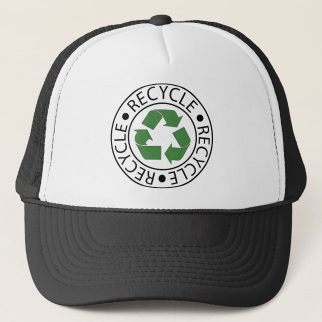 Recycle Green Ceter Logo Trucker Hat (Front)