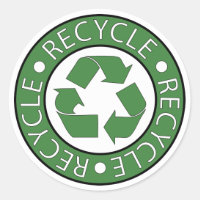 Recycle Green Classic Round Sticker