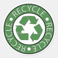 Recycle Green Classic Round Sticker