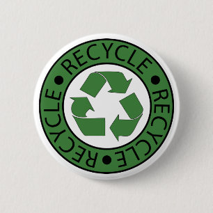 Recycle Green Logo BK Letters Button
