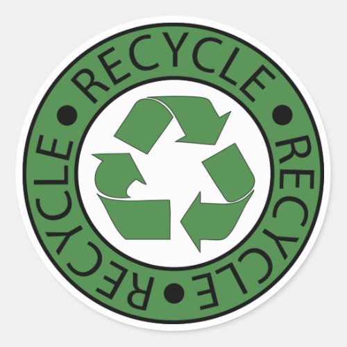 Recycle Green Logo BK Letters Classic Round Sticker