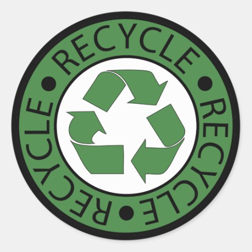 Recycle Green Logo BK Letters Classic Round Sticker