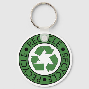 Recycle Green Logo BK Letters Keychain