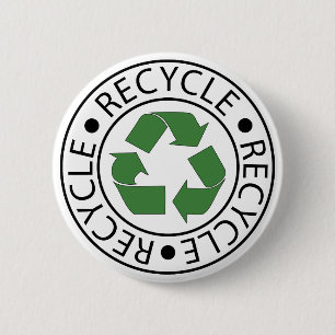 Recycle Green Symbol Go Green Earth Day Eco Button