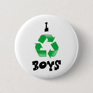 recycle, I, BOYS Pinback Button