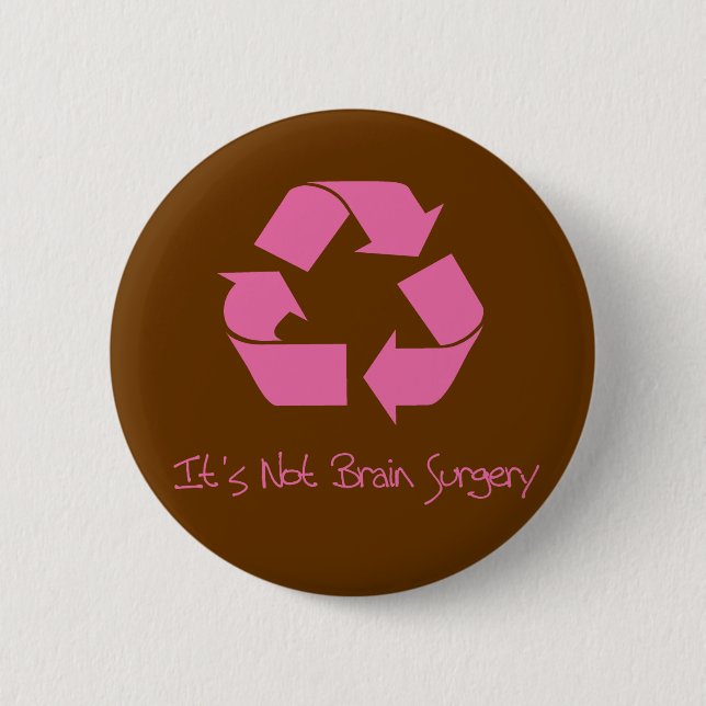 Recycle its Easy Pink Button (Front)