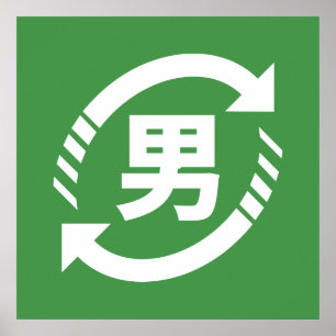 Recycle Japanese Boys   Kanji Nihongo Sign