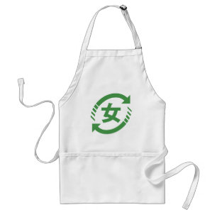 Recycle Japanese Girls Kanji Nihongo Sign Adult Apron